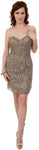 Main image of Strapless Sequined Short Prom & Party Dress.