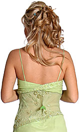 Back image of Ruffled And See-thru Formal Prom Dress