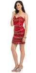 Main image of Strapless Sequined Short Prom Dress With Artistic Pattern