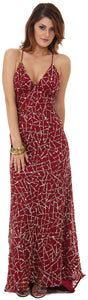 Main image of Halter Neck Sequined Long Formal Prom Dress With Train