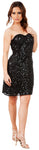 Main image of Strapless Beaded Short Formal Prom Homecoming Dress