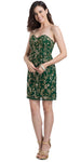 Main image of Strapless Floral Beaded Short Homecoming Party Dress