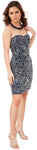 Main image of Strapless Leaves Pattern Short Beaded Homecoming Party Dress
