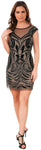 Main image of Beaded Short Homecoming Party Dress With Illusion Back