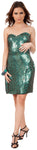 Main image of Strapless Sequin Beaded Short Formal Prom Dress
