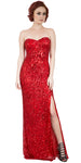 Main image of Strapless Sweetheart Sequins Long Formal Prom Dress