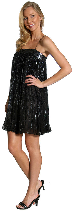 Image of Cocktail High Waist Bubble Dress in Black