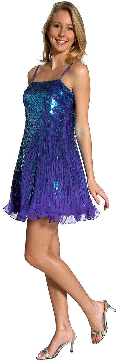 Image of Sequin Glittered Prom Dress in alternative view