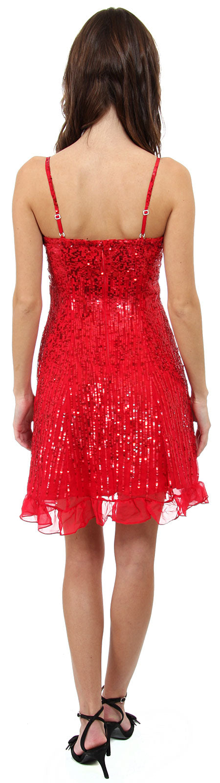 Back image of Sequin Glittered Prom Dress