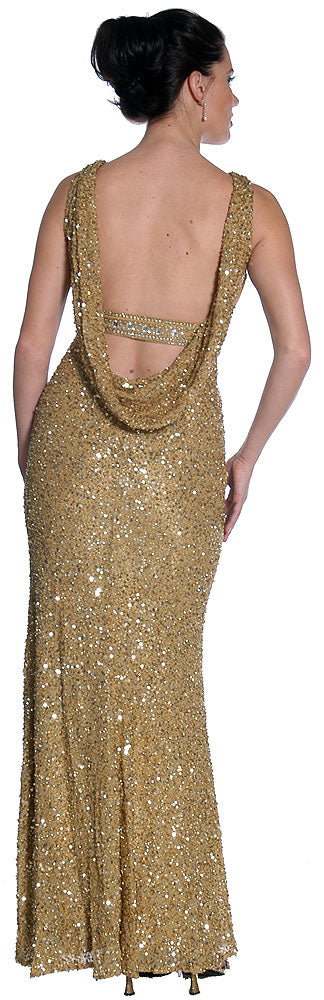 Back image of Studded Empress Formal Prom Dress With Shirred Bust
