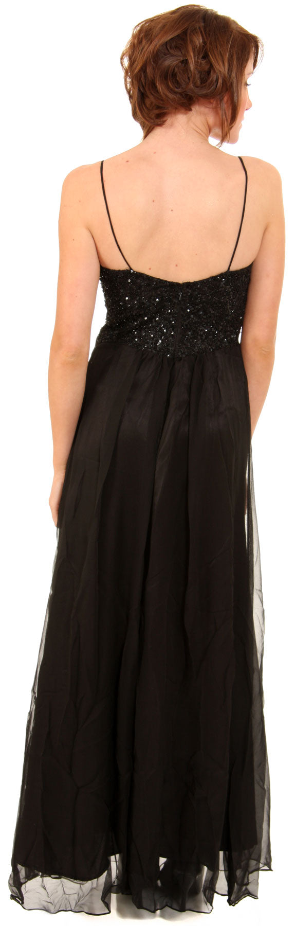 Back image of Two Tone Butterfly Top Formal Party Dress