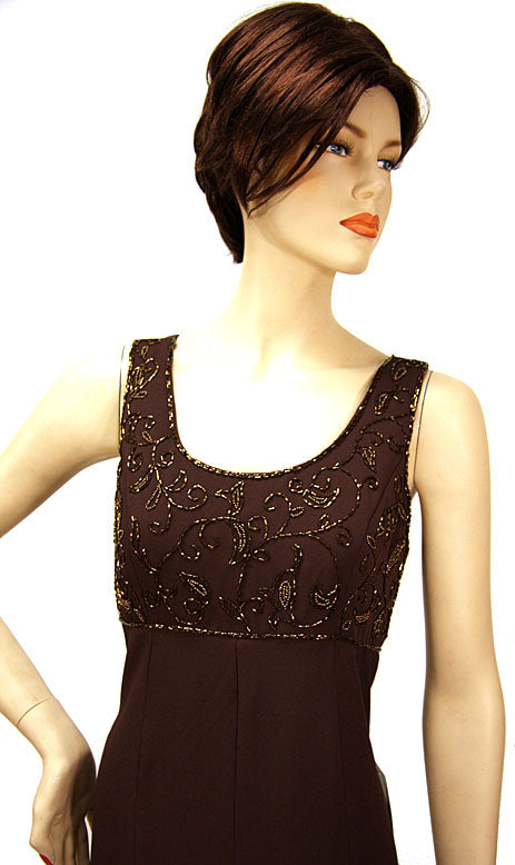 Image of Full Length Beaded With Jacket Formal Dress in close-up