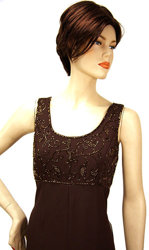 Image of Full Length Beaded With Jacket Formal Dress in close-up