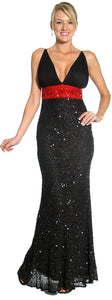 Main image of Roman Inspired Empire Cut Beaded Formal Prom Gown