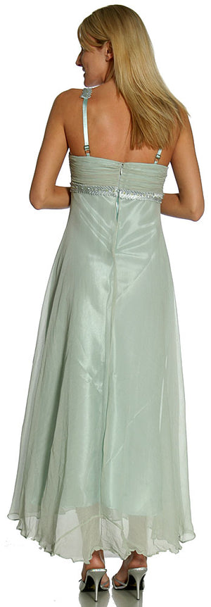 Back image of Tea Length Decorative Straps Formal Cocktail Dress