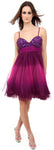 Main image of Spaghetti Straps 2 Tone Beaded Bust Short Formal Party Dress