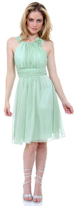 Main image of Empire Cut Shirred Knee Length Bridesmaid Party Dress