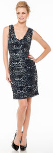 Main image of Leopard Print Short Cocktail Dress With Broad Straps