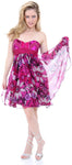 Main image of Strapless Floral Print Short Homecoming Party Dress