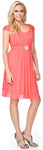 Main image of Scoop Neck Broad Shirred Short Bridesmaid Party Dress