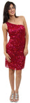 Main image of Hand Beaded And Sequined One Shoulder Short Dress