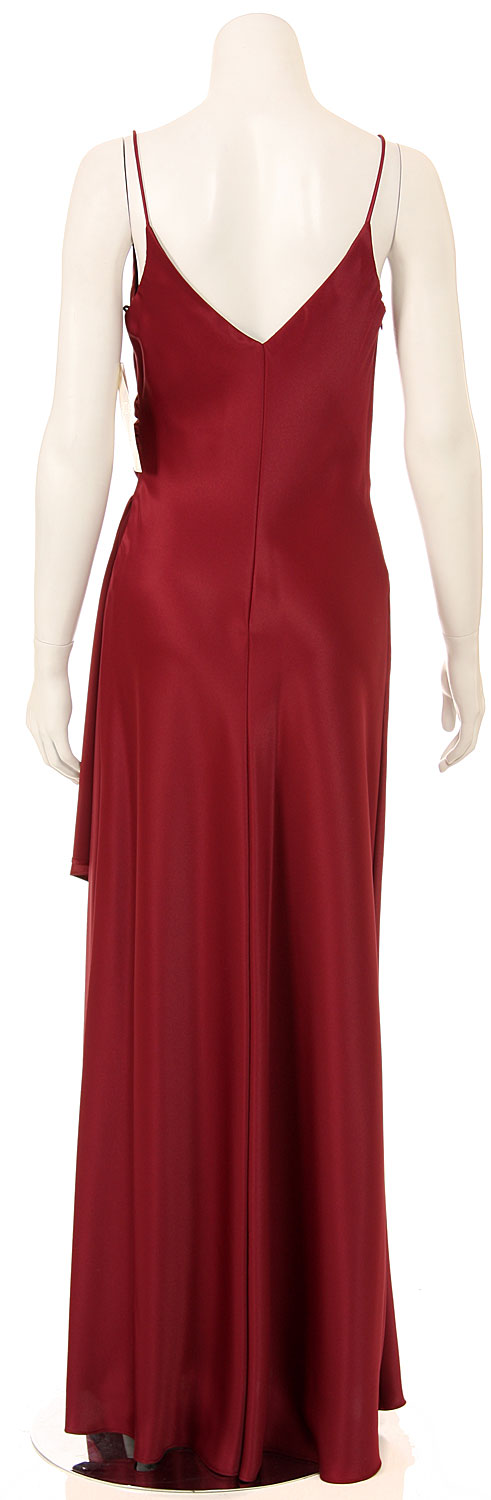 Back image of Spaghetti Full Length Dress With Bust Overlay