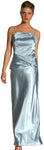 Main image of Full Length Spaghetti Strap Satin Evening Dress