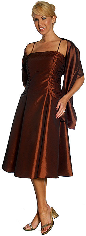 Main image of Spaghetti Straps Ruched Taffeta Short Party Dress