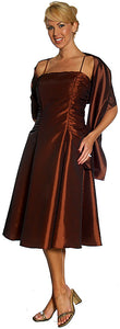 Main image of Spaghetti Straps Ruched Taffeta Short Party Dress