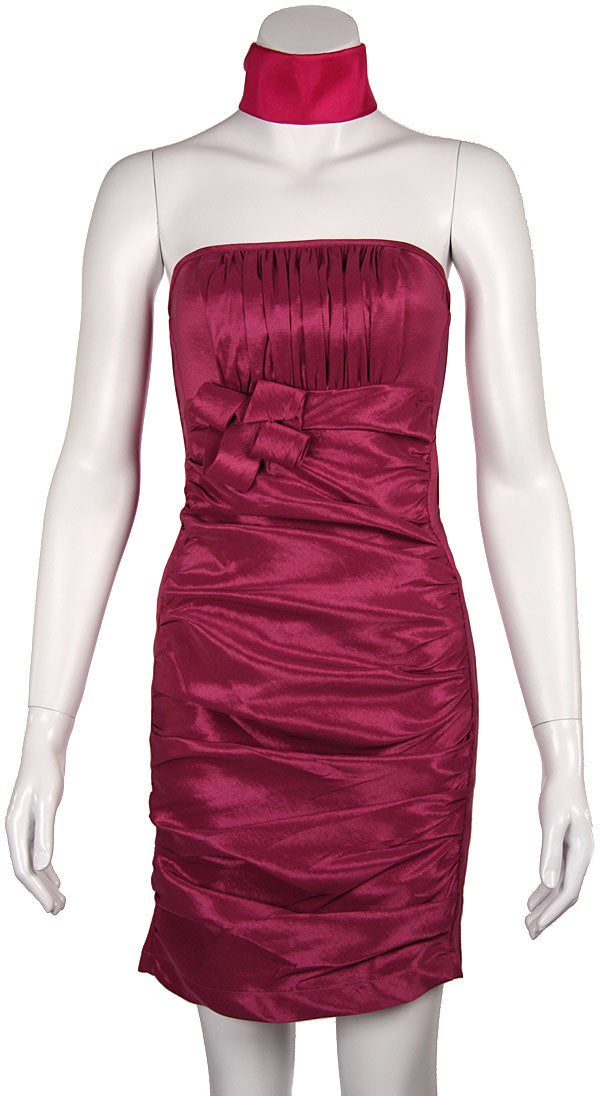 Main image of Strapless Shirred Fitted Cocktail Party Dress