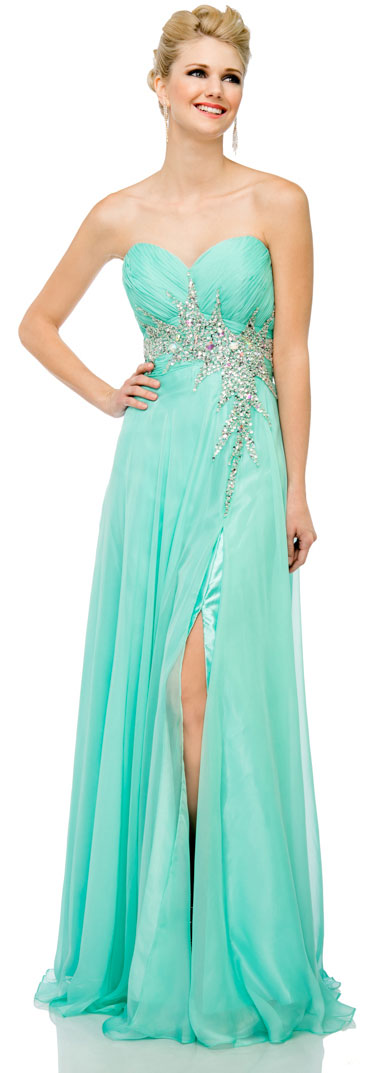 Main image of Sweetheart Neck Strapless Long Formal Prom Dress 