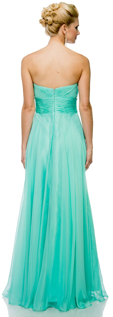 Back image of Sweetheart Neck Strapless Long Formal Prom Dress 