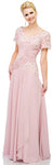 Main image of V-neck Short Sleeves Long Formal Mother Of The Bride Dress