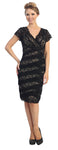 Main image of V-neck Short Sleeves Short Formal Party Dress In Lace