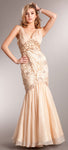 Main image of Bejeweled Lace Bodice Mermaid Skirt Long Formal Prom Gown