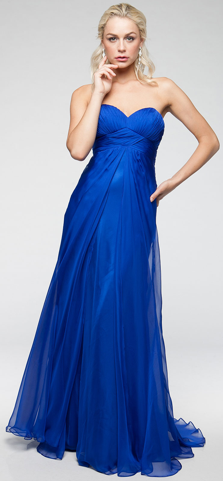 Main image of Strapless Double Layered Chiffon Formal Prom Dress
