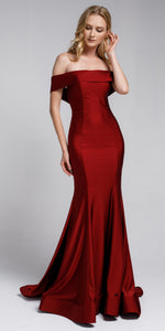 Main image of Off Shoulder Fitted Prom Gown