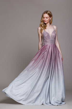 Main image of Empire Prom Gown With Spaghetti Straps