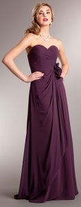 Main image of Pleated Wrap Style Floral Long Formal Bridesmaid Dress