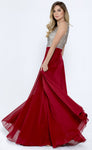 Main image of Bejeweled Bodice V-neck Sleeveless Long Prom Dress