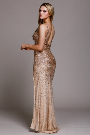 Back image of Sweetheart Neckline Sequin Prom Gown