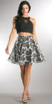 Main image of Lace Embellished Crop Top With Floral Print Puffy Skirt