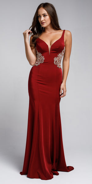 Image of Sweetheart Neckline Fitted Sateen Prom Gown in an alternative image