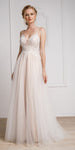 Main image of Spaghetti Lace Embroidered Formal Prom Dress