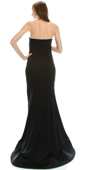 Back image of Strapless Sweetheart Neck Floor Length Formal Evening Dress