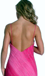 Back image of Cowl Neck Spaghetti Straps Sequined Ombre Formal Dress