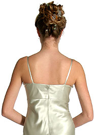 Back image of Satin Full Length Formal Bridesmaid Dress