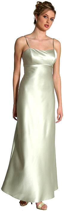 Image of Satin Full Length Formal Bridesmaid Dress without Jacket