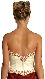 Image of 2 Piece Strapless Form Fitting Formal Prom Dress back in Burgundy