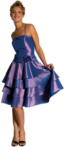 Main image of Short Layered Prom Dress With Flower Applique